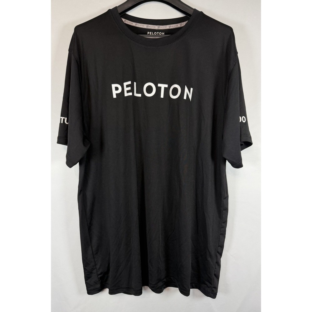 Peloton Men's XL Black Short Sleeve Performance T-Shirt Logo